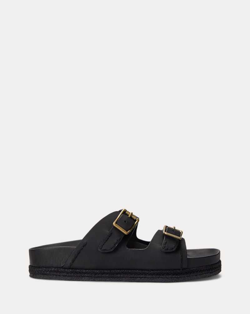 Sandalias Ralph Lauren Turbach Suede Hombre Negros | DYHANXF-79 - vista 1