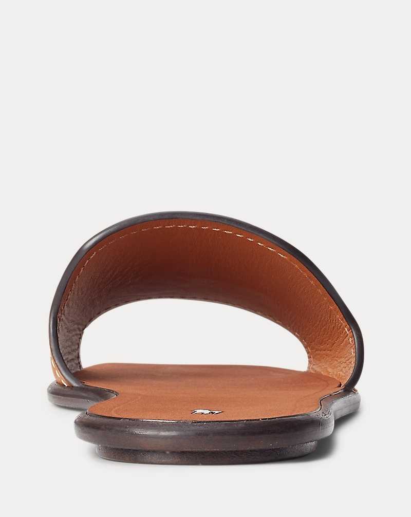 Sandalias Ralph Lauren Vachetta Leather Mujer Cuoio | GYPDWFT-85 - vista 3