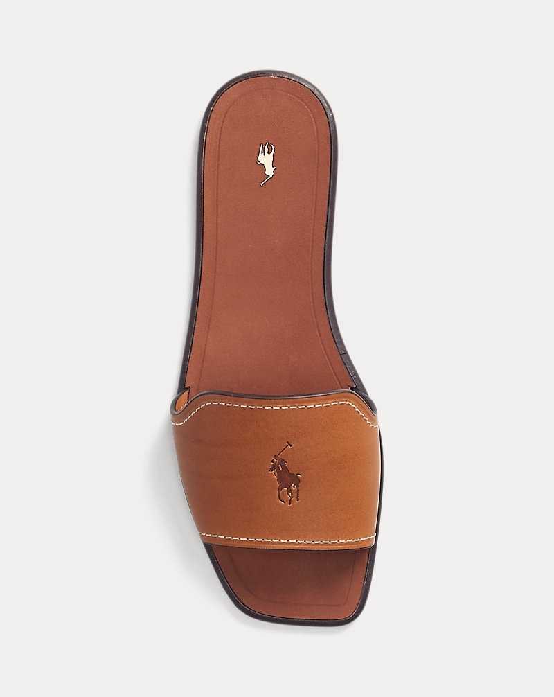 Sandalias Ralph Lauren Vachetta Leather Mujer Cuoio | GYPDWFT-85 - vista 4