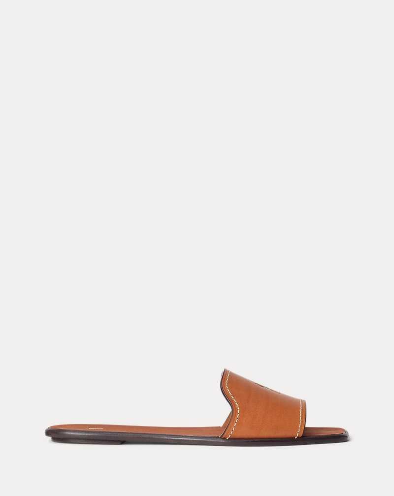 Sandalias Ralph Lauren Vachetta Leather Mujer Cuoio | GYPDWFT-85 - vista 1