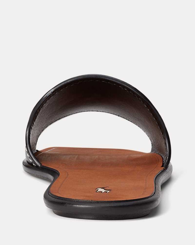Sandalias Ralph Lauren Vachetta Leather Mujer Negros | AXIFCGY-32 - vista 3