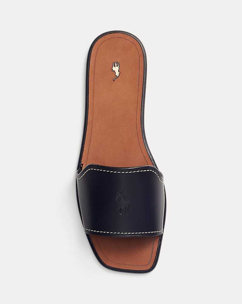 Sandalias Ralph Lauren Vachetta Leather Mujer Negros | AXIFCGY-32 - vista 4