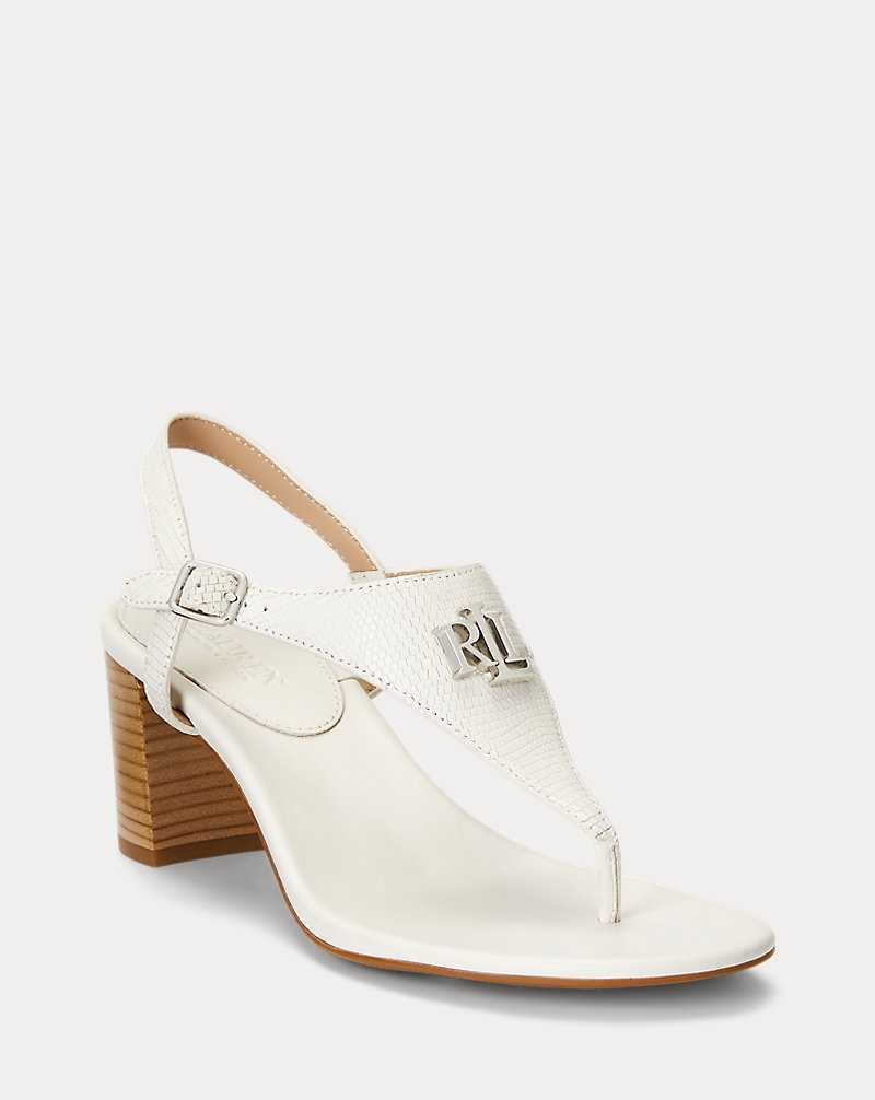 Sandalias Ralph Lauren Westcott II Lizard-Embossed Mujer Blancos | KCFVDRE-56 - vista 2
