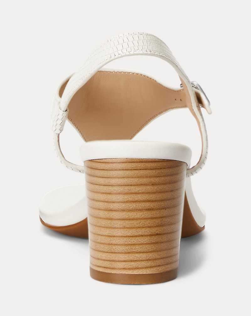 Sandalias Ralph Lauren Westcott II Lizard-Embossed Mujer Blancos | KCFVDRE-56 - vista 3