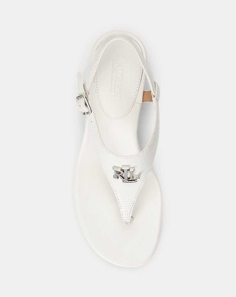 Sandalias Ralph Lauren Westcott II Lizard-Embossed Mujer Blancos | KCFVDRE-56 - vista 4