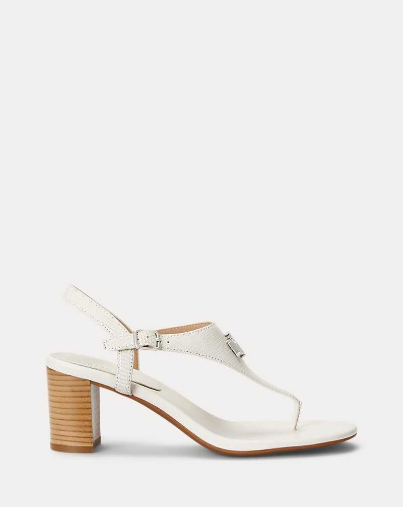 Sandalias Ralph Lauren Westcott II Lizard-Embossed Mujer Blancos | KCFVDRE-56 - vista 1
