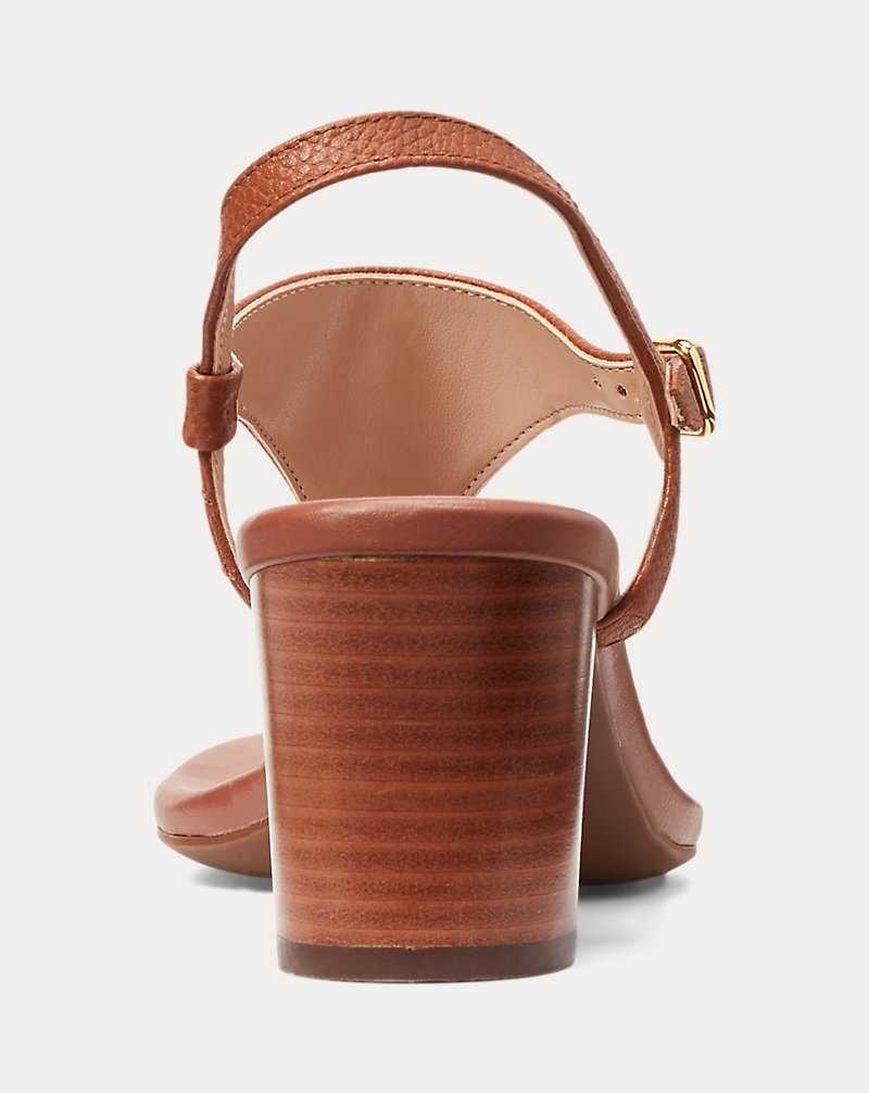 Sandalias Ralph Lauren Westcott II Tumbled Leather Mujer Azules | FBZGVMO-69 - vista 3