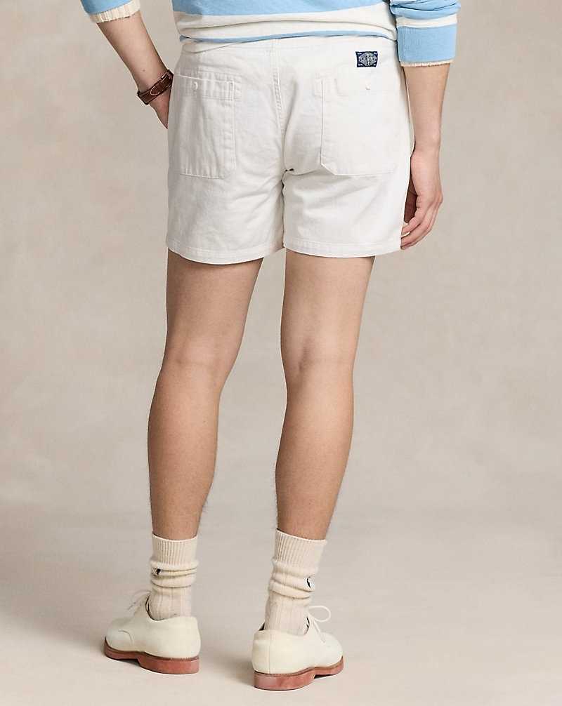 Short Ralph Lauren 12.7 cm Relaxed Fit Twill Rugby Hombre Blancos | SXZGBUY-28 - vista 4