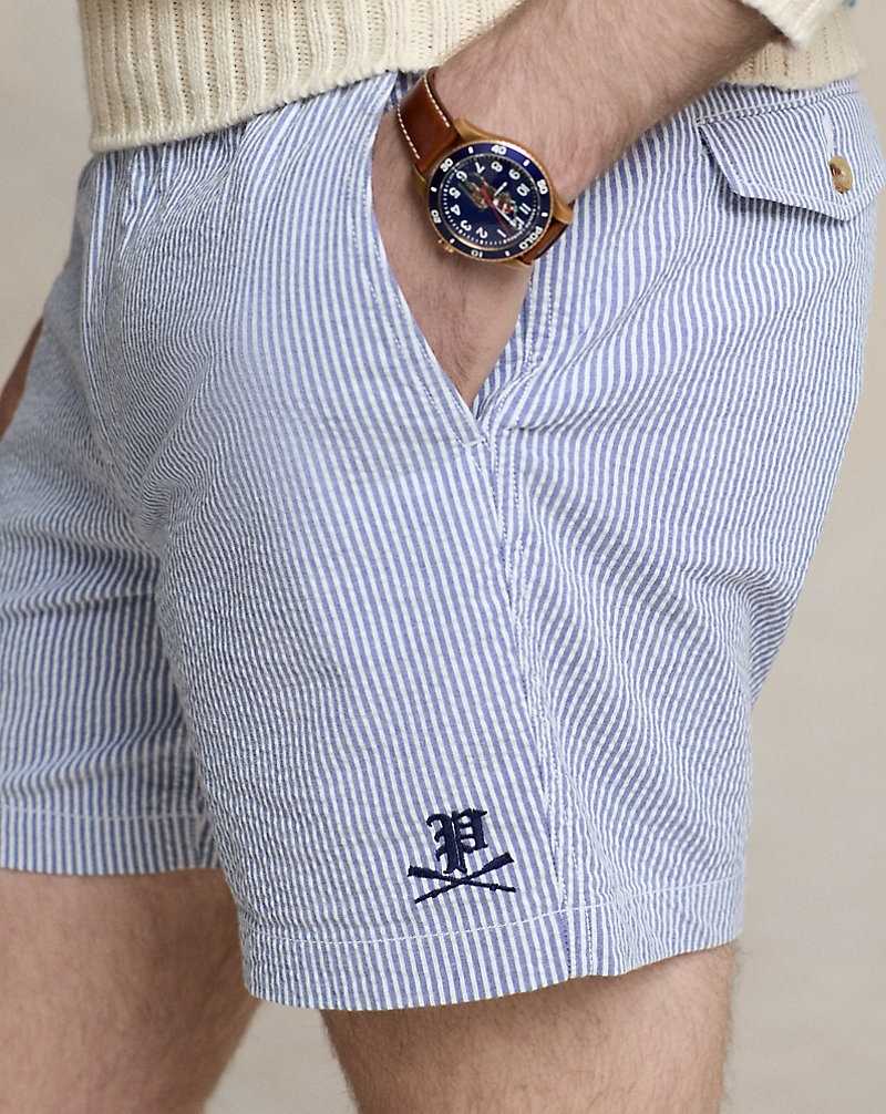 Short Ralph Lauren 15.2 cm Prepster Seersucker Hombre Azules | MFLQWKR-41 - vista 5
