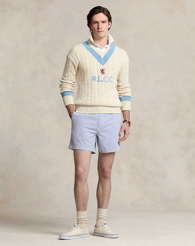 Short Ralph Lauren 15.2 cm Prepster Seersucker Hombre Azules | MFLQWKR-41 - vista 1