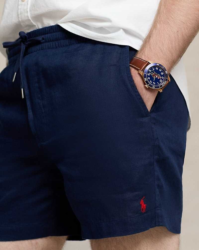 Short Ralph Lauren 16.5-cm Prepster Linen Hombre Azul Marino | XTKZJWL-43 - vista 5