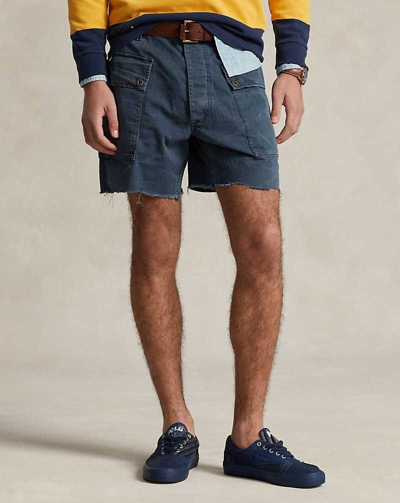 Short Ralph Lauren 17.8 cm Relaxed Herringbone Cargo Hombre Azules | SWQRCNG-58 - vista 3