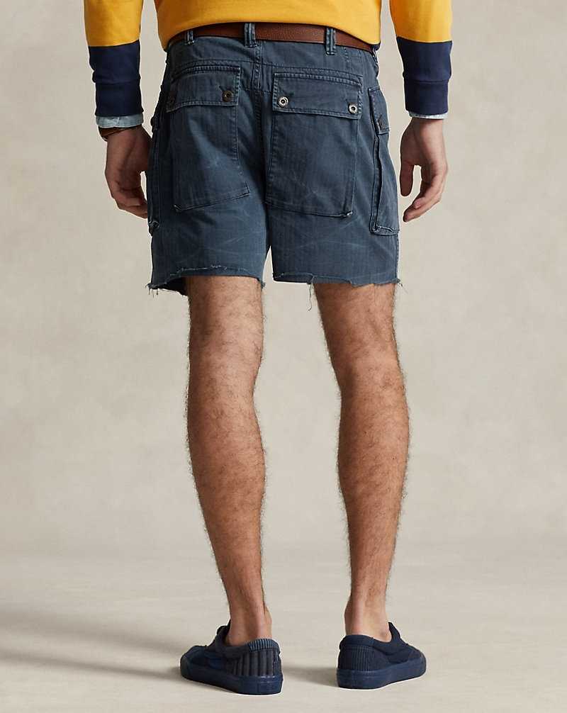Short Ralph Lauren 17.8 cm Relaxed Herringbone Cargo Hombre Azules | SWQRCNG-58 - vista 4