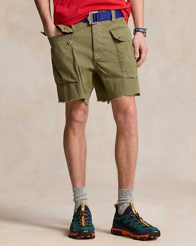 Short Ralph Lauren 17.8 cm Relaxed Herringbone Cargo Hombre Verde Oliva | UZYXQSO-26 - vista 3