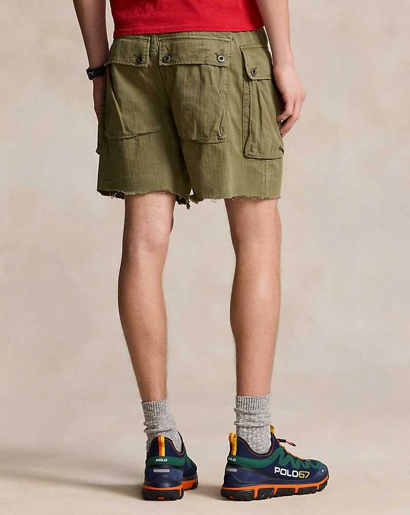 Short Ralph Lauren 17.8 cm Relaxed Herringbone Cargo Hombre Verde Oliva | UZYXQSO-26 - vista 4