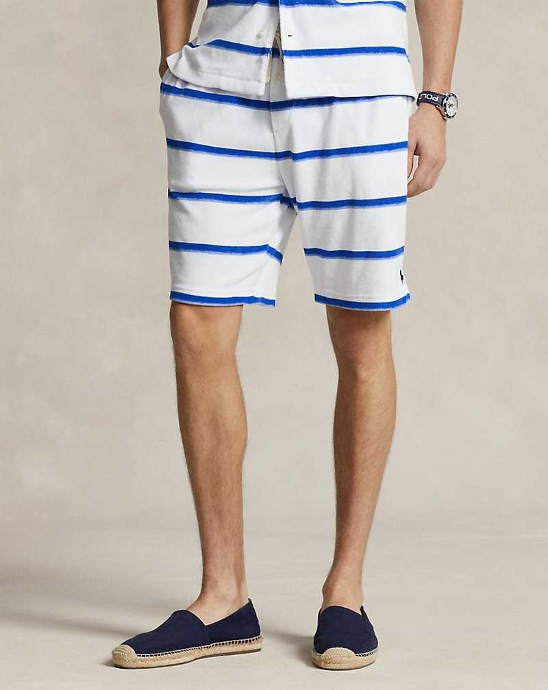 Short Ralph Lauren 19 cm Striped Terry Drawstring Hombre Ombre Painted Stripes Blu | VXSTPBH-85 - vista 3