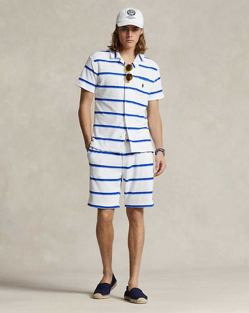 Short Ralph Lauren 19 cm Striped Terry Drawstring Hombre Ombre Painted Stripes Blu | VXSTPBH-85 - vista 1