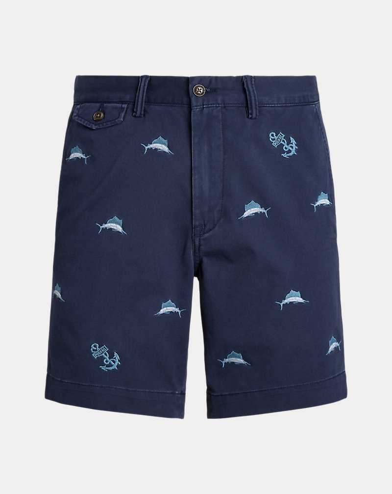 Short Ralph Lauren 20.3 cm Straight Fit Stretch Chino Hombre Newport Navy/Marlin Ancho | WEKQNIH-09 - vista 2