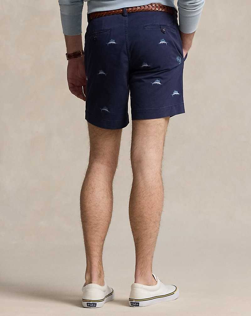 Short Ralph Lauren 20.3 cm Straight Fit Stretch Chino Hombre Newport Navy/Marlin Ancho | WEKQNIH-09 - vista 4