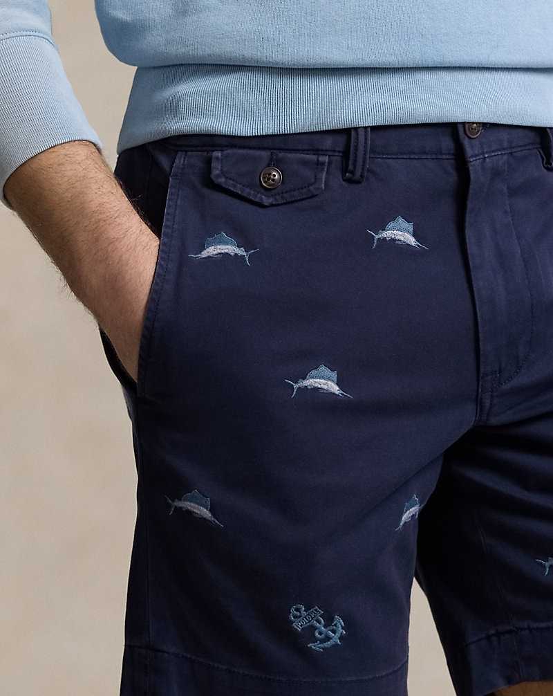 Short Ralph Lauren 20.3 cm Straight Fit Stretch Chino Hombre Newport Navy/Marlin Ancho | WEKQNIH-09 - vista 5