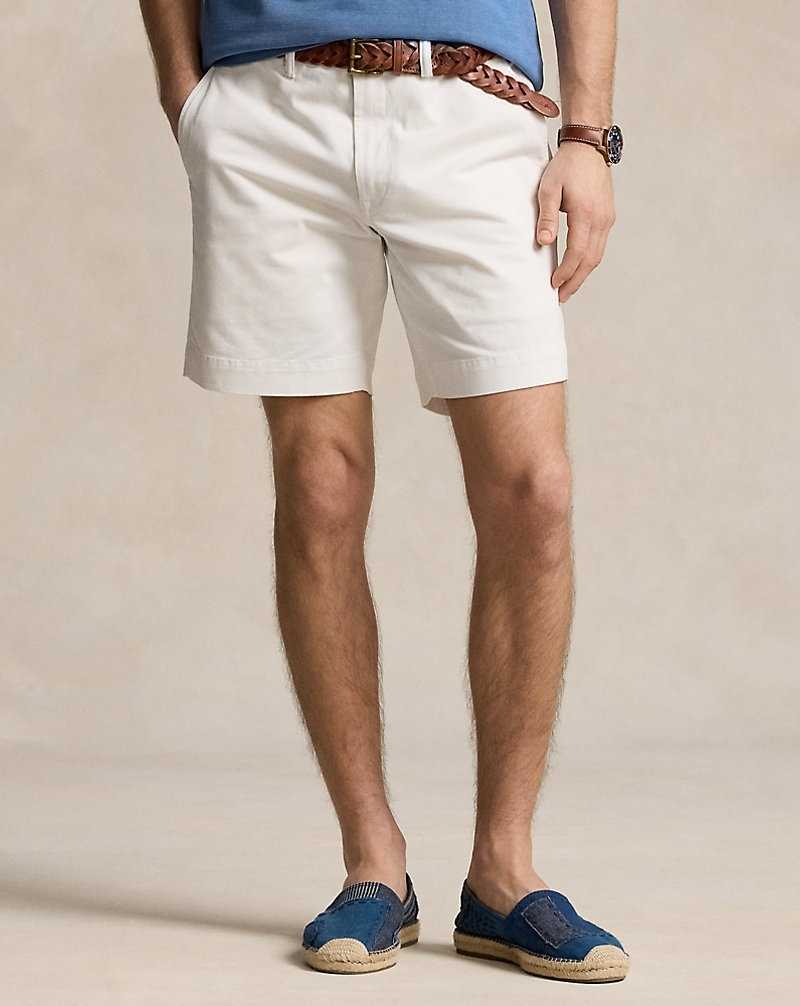 Short Ralph Lauren 20.3 cm Stretch Straight Fit Chino Hombre Blancos | ITWCVLR-72 - vista 3