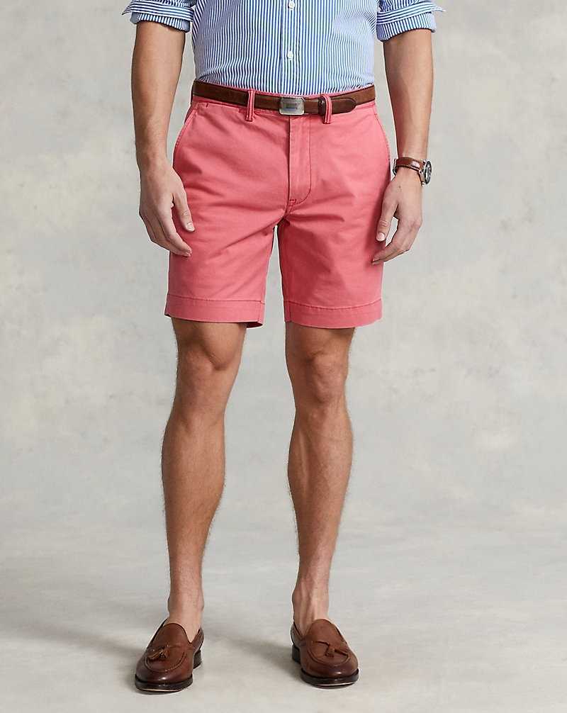 Short Ralph Lauren 20.3 cm Stretch Straight Fit Chino Hombre Rojos | YRKFLQM-52 - vista 3