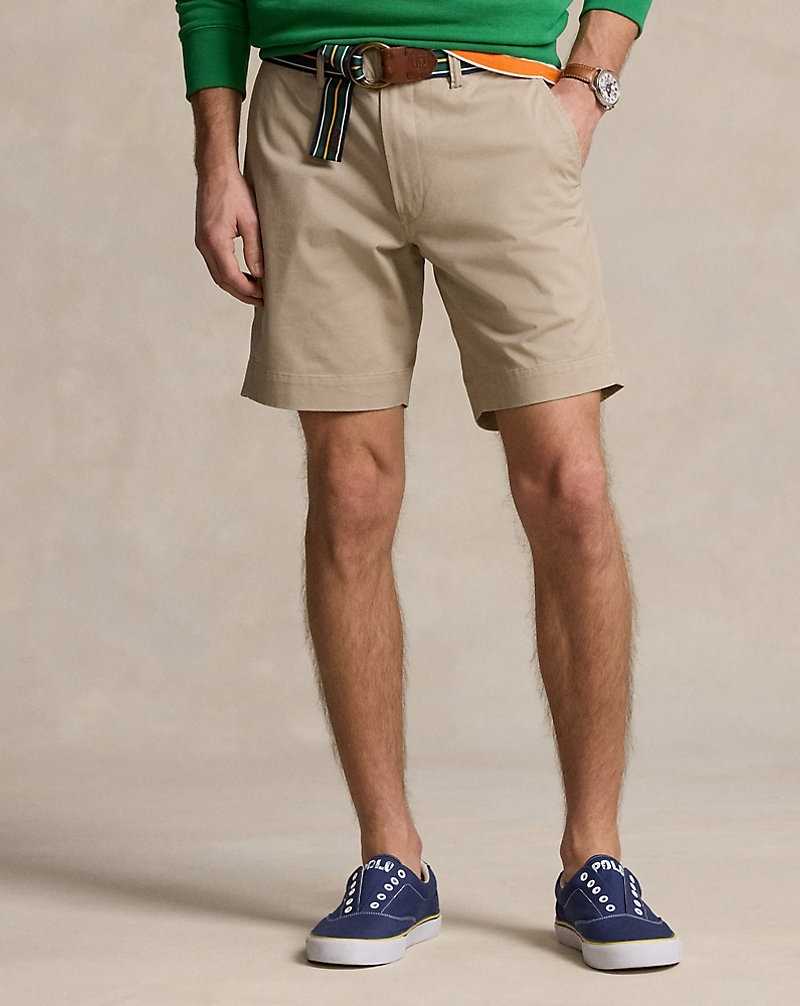 Short Ralph Lauren 20.3 cm Stretch Straight Fit Chino Hombre Kaki | GTZVOUY-56 - vista 3