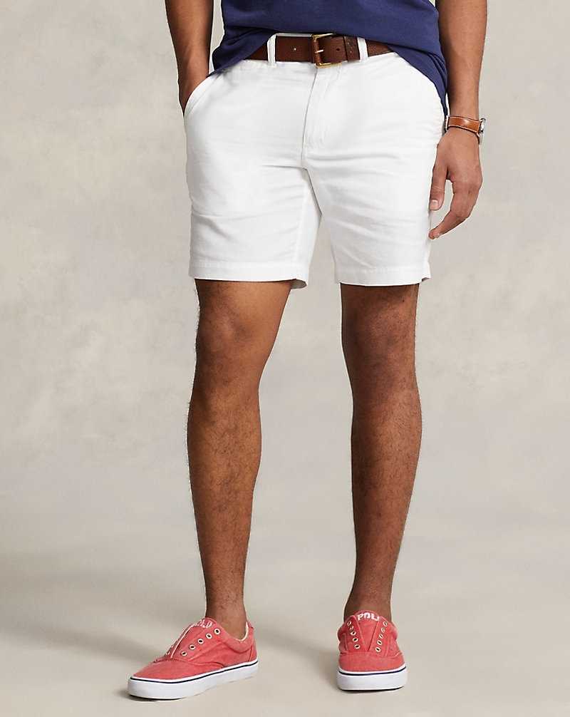 Short Ralph Lauren 20-cm Straight Fit Linen-Cotton Hombre Blancos | MOFWZIU-53 - vista 3