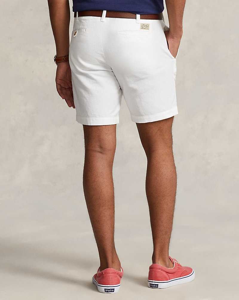Short Ralph Lauren 20-cm Straight Fit Linen-Cotton Hombre Blancos | MOFWZIU-53 - vista 4