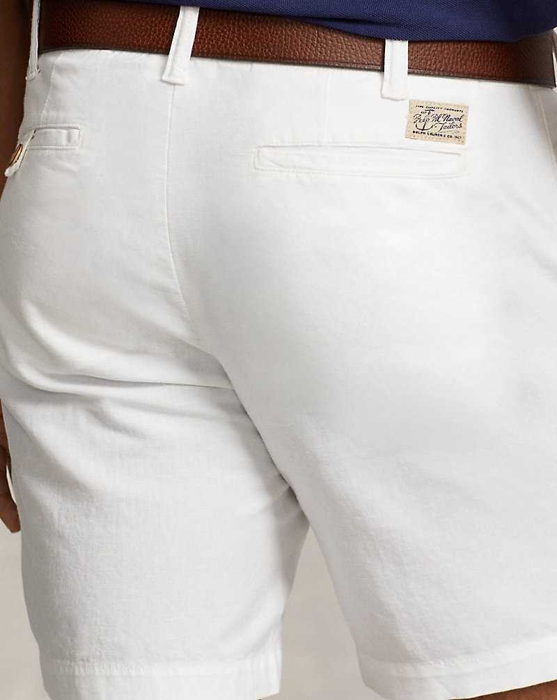 Short Ralph Lauren 20-cm Straight Fit Linen-Cotton Hombre Blancos | MOFWZIU-53 - vista 5