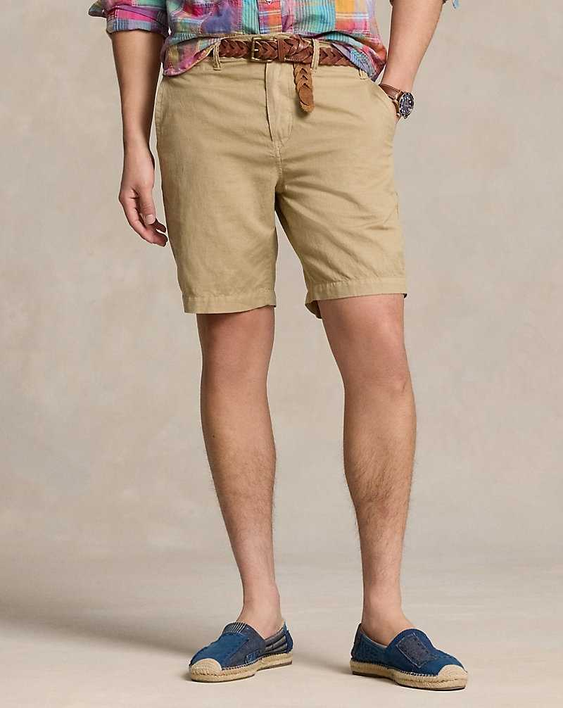 Short Ralph Lauren 21.6 cm Classic Fit Linen-Cotton Hombre Beige | VADZHGK-47 - vista 3