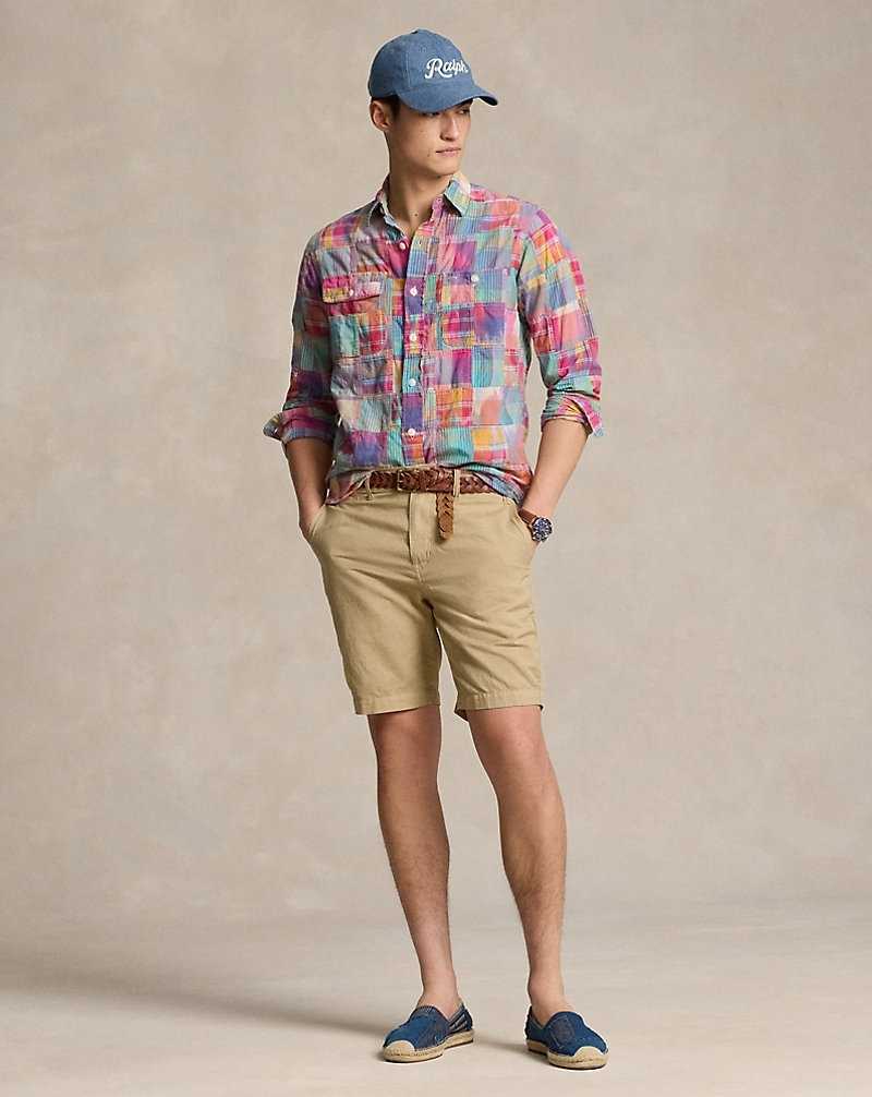Short Ralph Lauren 21.6 cm Classic Fit Linen-Cotton Hombre Beige | VADZHGK-47 - vista 1