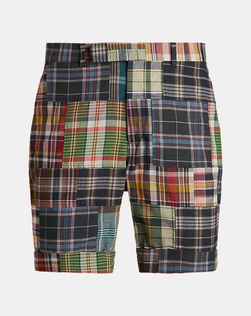 Short Ralph Lauren 21.6 cm Tailored Plaid Hombre Navy/Burgundy Multi | PJZKIQY-79 - vista 2