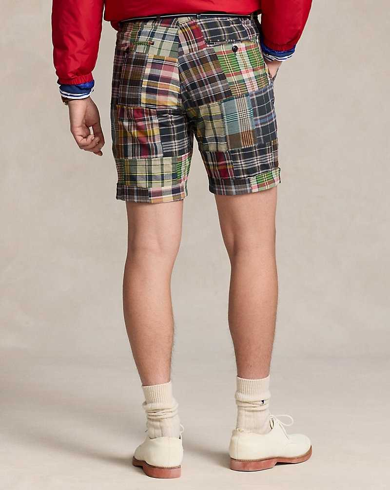 Short Ralph Lauren 21.6 cm Tailored Plaid Hombre Navy/Burgundy Multi | PJZKIQY-79 - vista 4