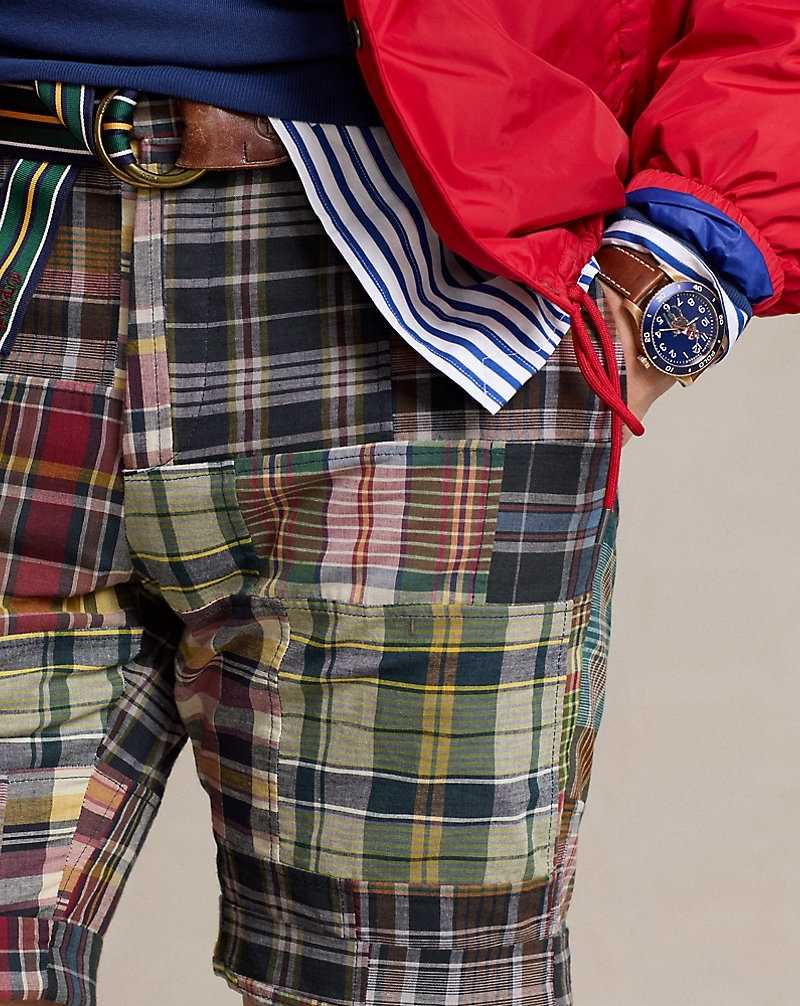 Short Ralph Lauren 21.6 cm Tailored Plaid Hombre Navy/Burgundy Multi | PJZKIQY-79 - vista 5