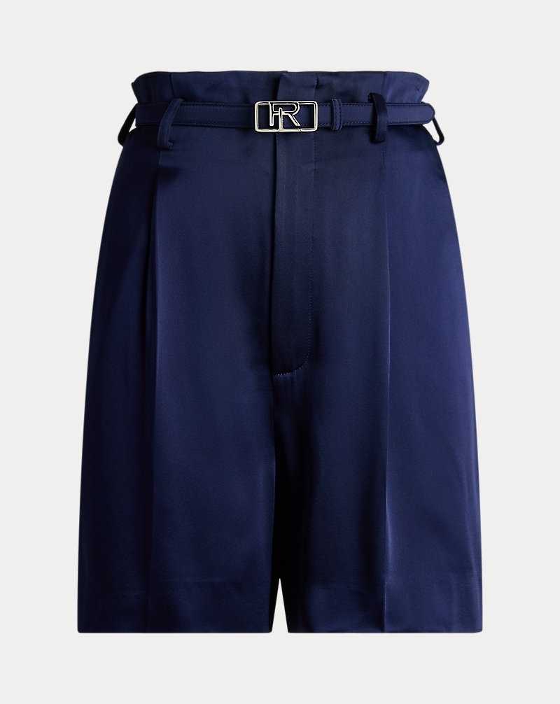 Short Ralph Lauren Addyson Washed Hammered Satin Mujer Azul Marino | WXKIFNR-10 - vista 2