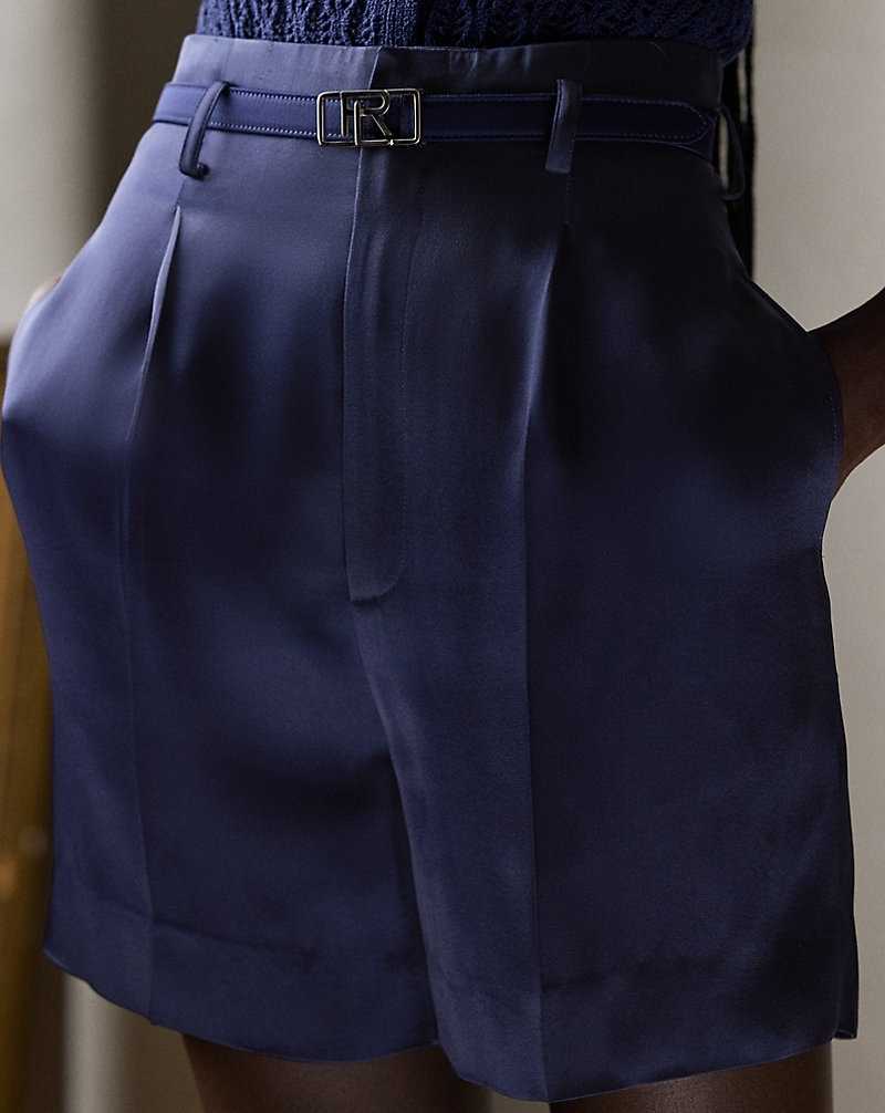 Short Ralph Lauren Addyson Washed Hammered Satin Mujer Azul Marino | WXKIFNR-10 - vista 5