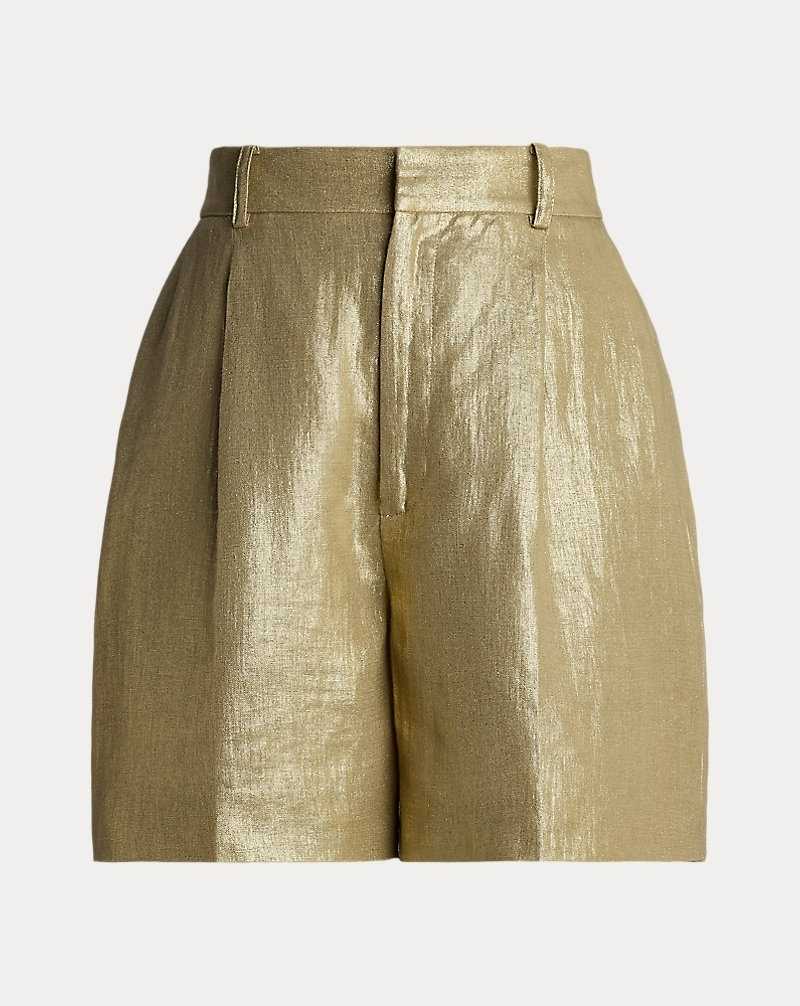Short Ralph Lauren Beverleigh Foiled Linen Mujer Dorados Claro | CLTJZEM-15 - vista 2