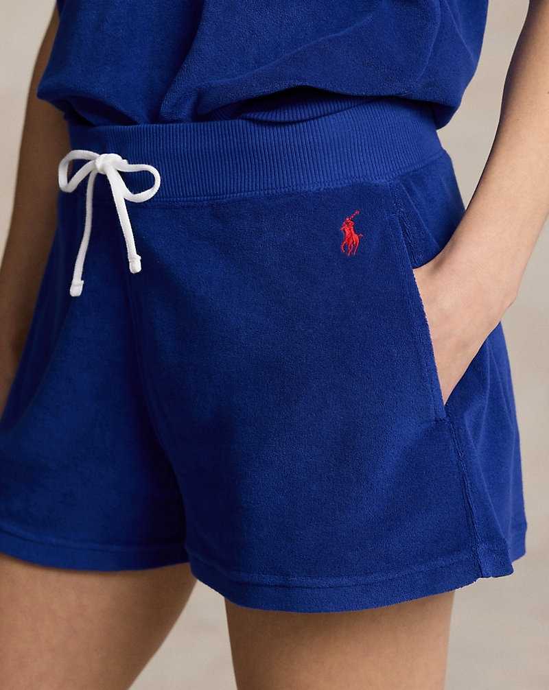 Short Ralph Lauren Drawstring Terry Mujer Azul Rey | YNLZJUD-26 - vista 5