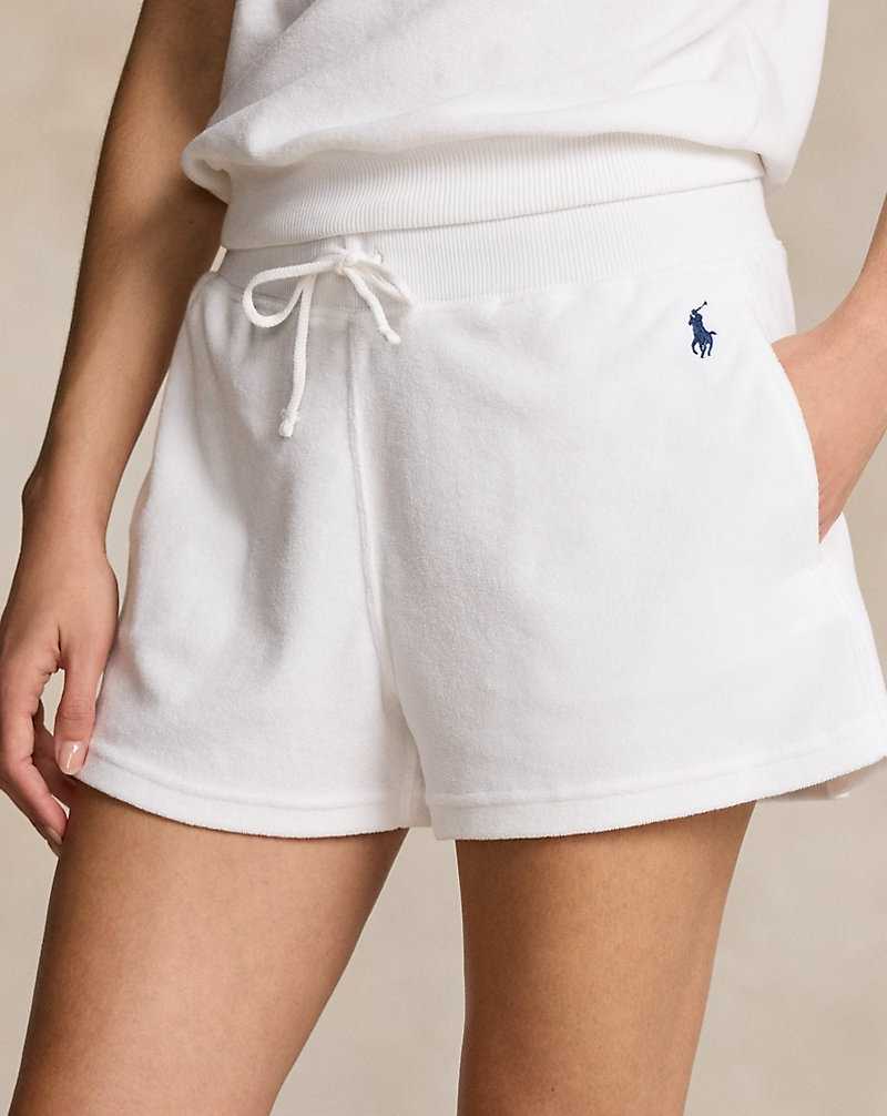 Short Ralph Lauren Drawstring Terry Mujer Blancos | XYJZFIS-28 - vista 5