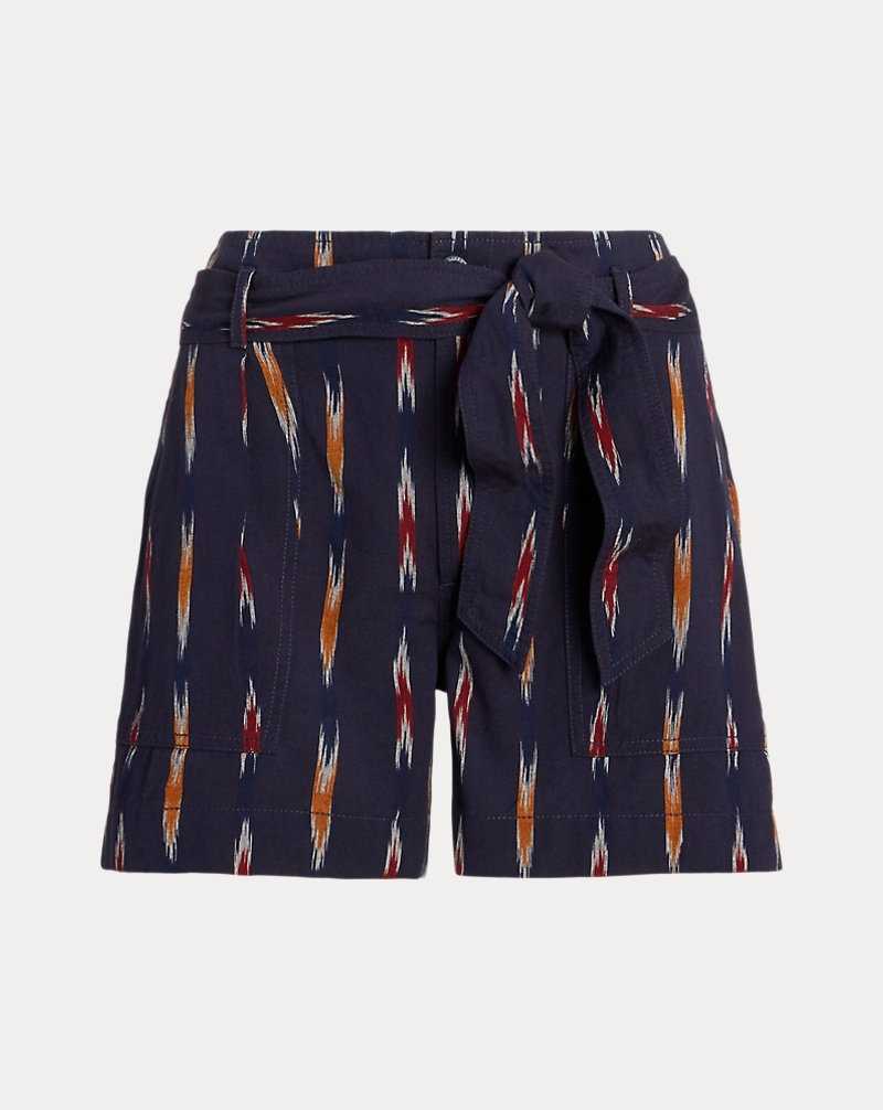 Short Ralph Lauren Geo-Motif Belted Jacquard Mujer Azul Marino | LTNSGOK-73 - vista 2