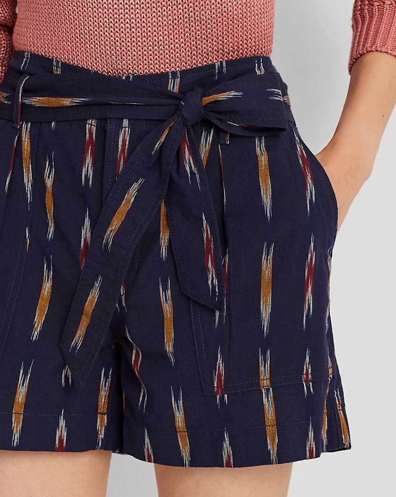 Short Ralph Lauren Geo-Motif Belted Jacquard Mujer Azul Marino | LTNSGOK-73 - vista 5