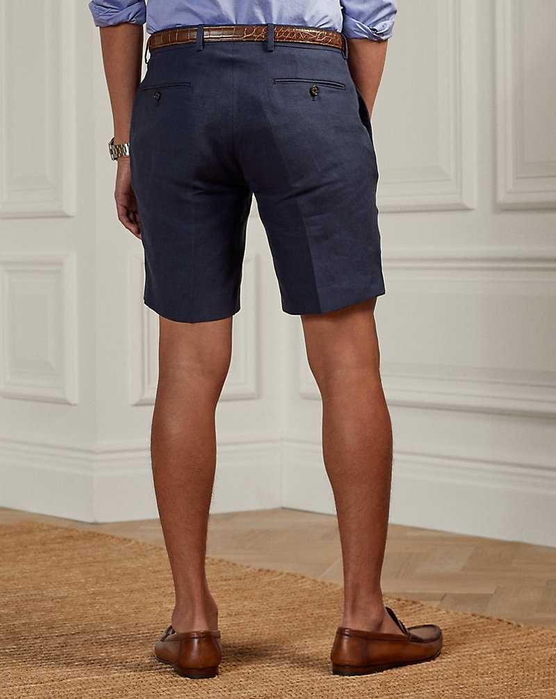 Short Ralph Lauren Gregory Hand-Tailored Linen Hombre Azul Marino | PLCUVDF-70 - vista 4