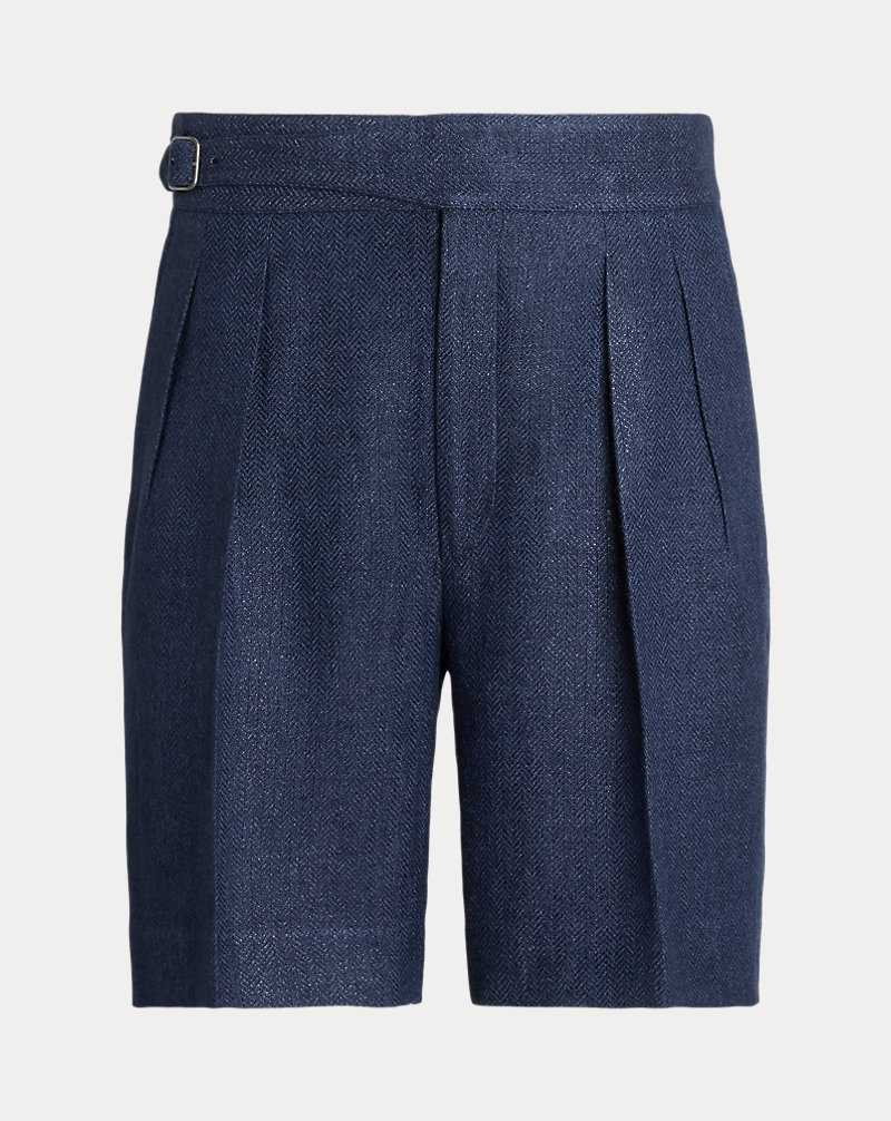 Short Ralph Lauren Hand-Tailored Linen-Silk Hombre Azul Marino | QCOTYMH-76 - vista 2
