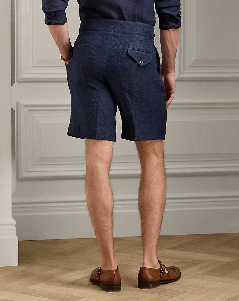 Short Ralph Lauren Hand-Tailored Linen-Silk Hombre Azul Marino | QCOTYMH-76 - vista 4