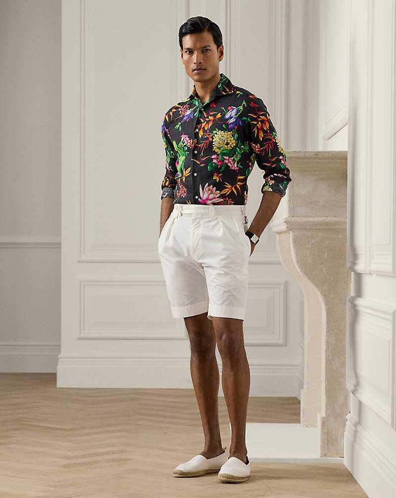 Short Ralph Lauren Hand-Tailored Pleated Poplin Hombre Blancos | TGRLCIX-81 - vista 1