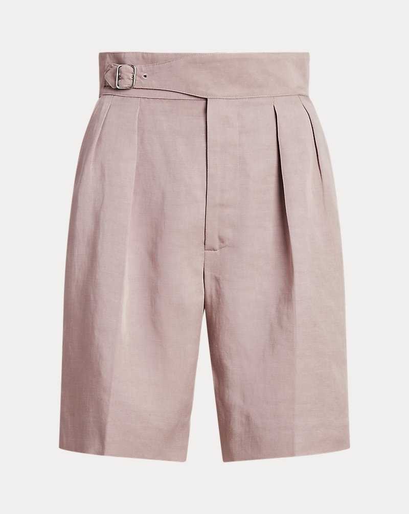 Short Ralph Lauren Jaylen Pleated Linen-Blend Mujer Mauve | QZUCERJ-92 - vista 2