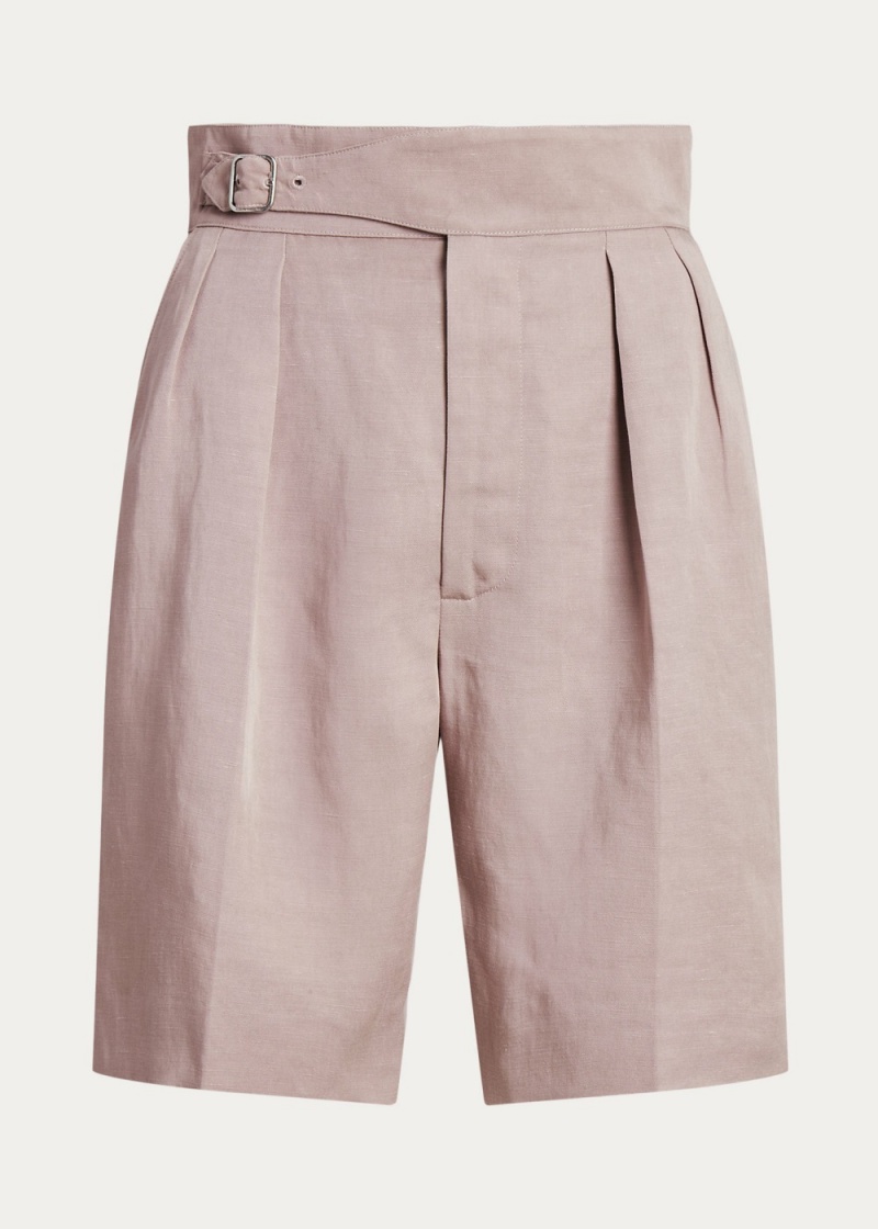 Short Jaylen Plisado Linen-Blend Mujer Morados | NQDO18597 - vista 2