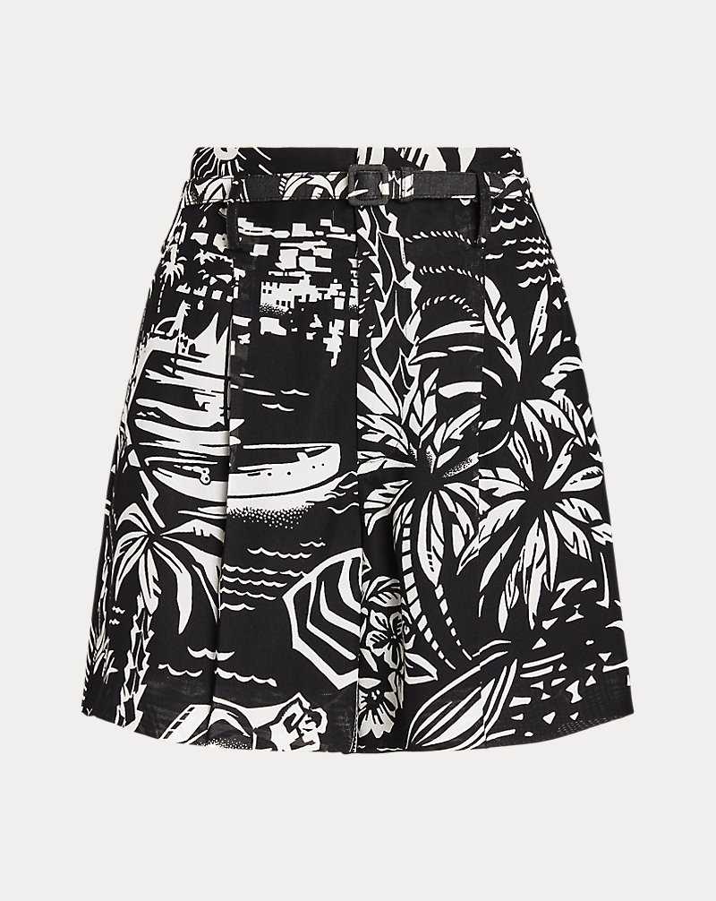 Short Ralph Lauren Keri Beach-Print Silk Gauze Mujer Black/White | BYQOWJN-84 - vista 2