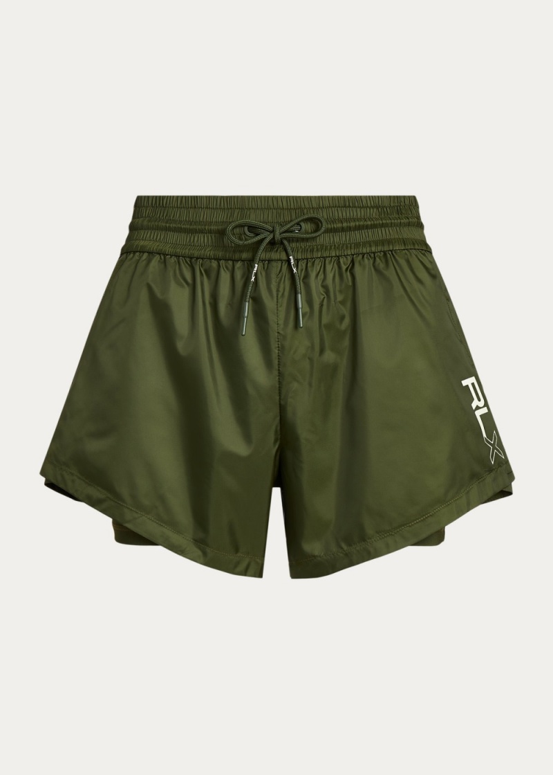 Short Layered Ripstop-Jersey Drawstring Mujer Verdes | YGFL72135 - vista 2